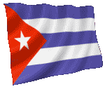 A flag of cuba is waving in the wind.