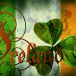 A shamrock with the word ireland written in it.