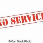 A red no service stamp on top of white paper.